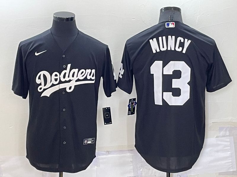 Men Los Angeles Dodgers #13 Muncy Black Inversion Nike 2022 MLB Jerseys->los angeles dodgers->MLB Jersey